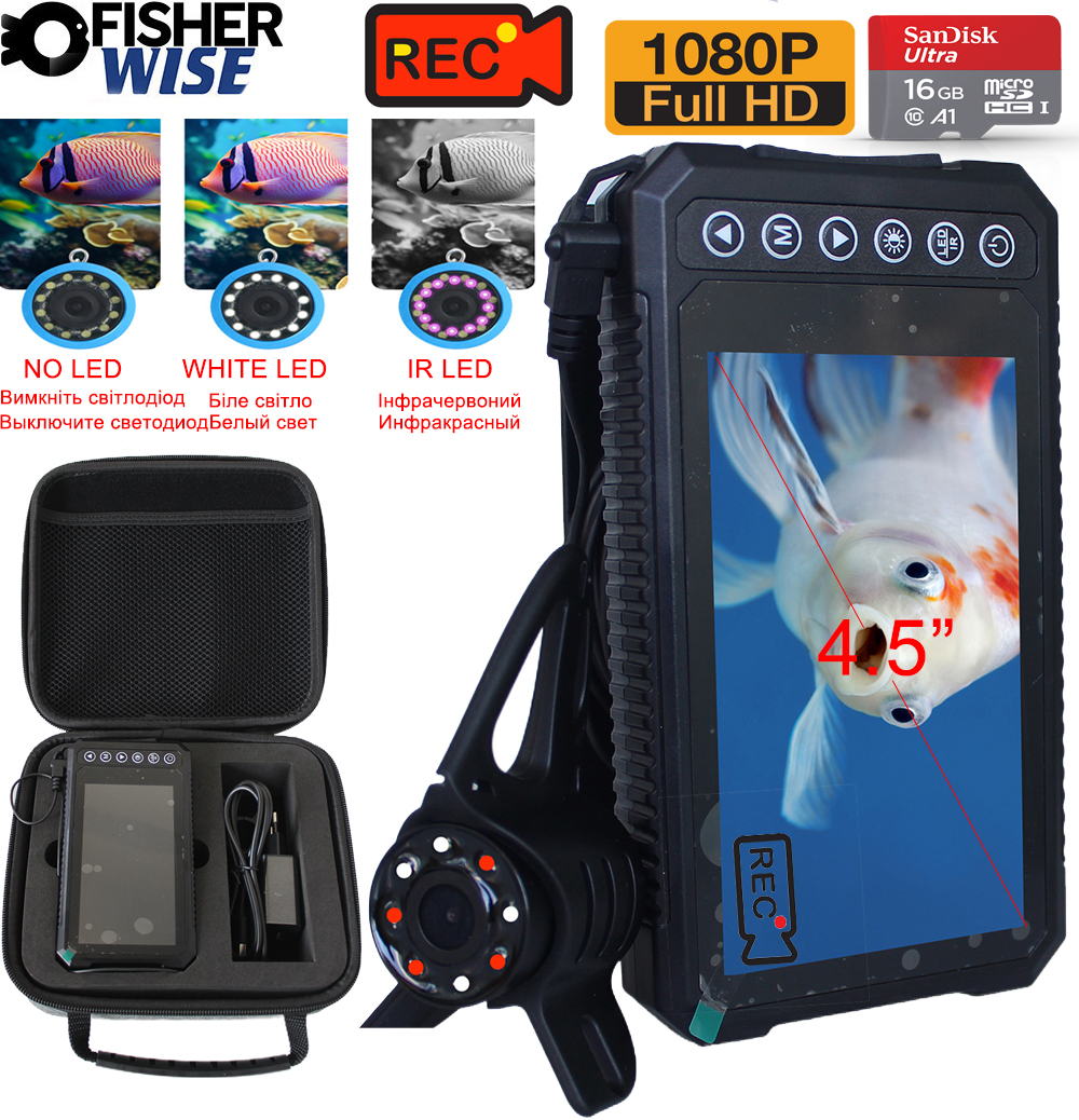 Underwater Camera - Mutil Lanuage 4.5Inch IPS 1080P 32GB
