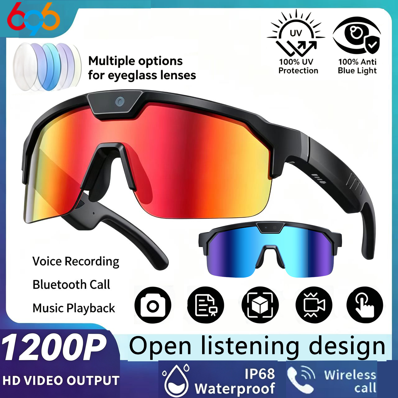 Fishing Camera - AI Smart Cycling Glasses Men Women
