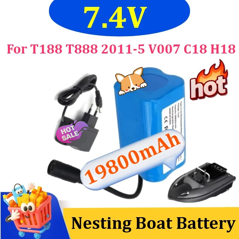Fish Finder Charger - 7.4V 19800mAh Battery with USB Charger