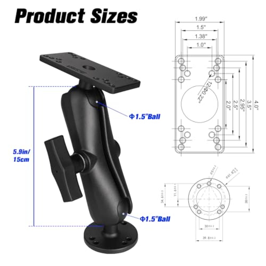 Kayak/boat fish finder mount:  - Fish Finder Mount avis et prix