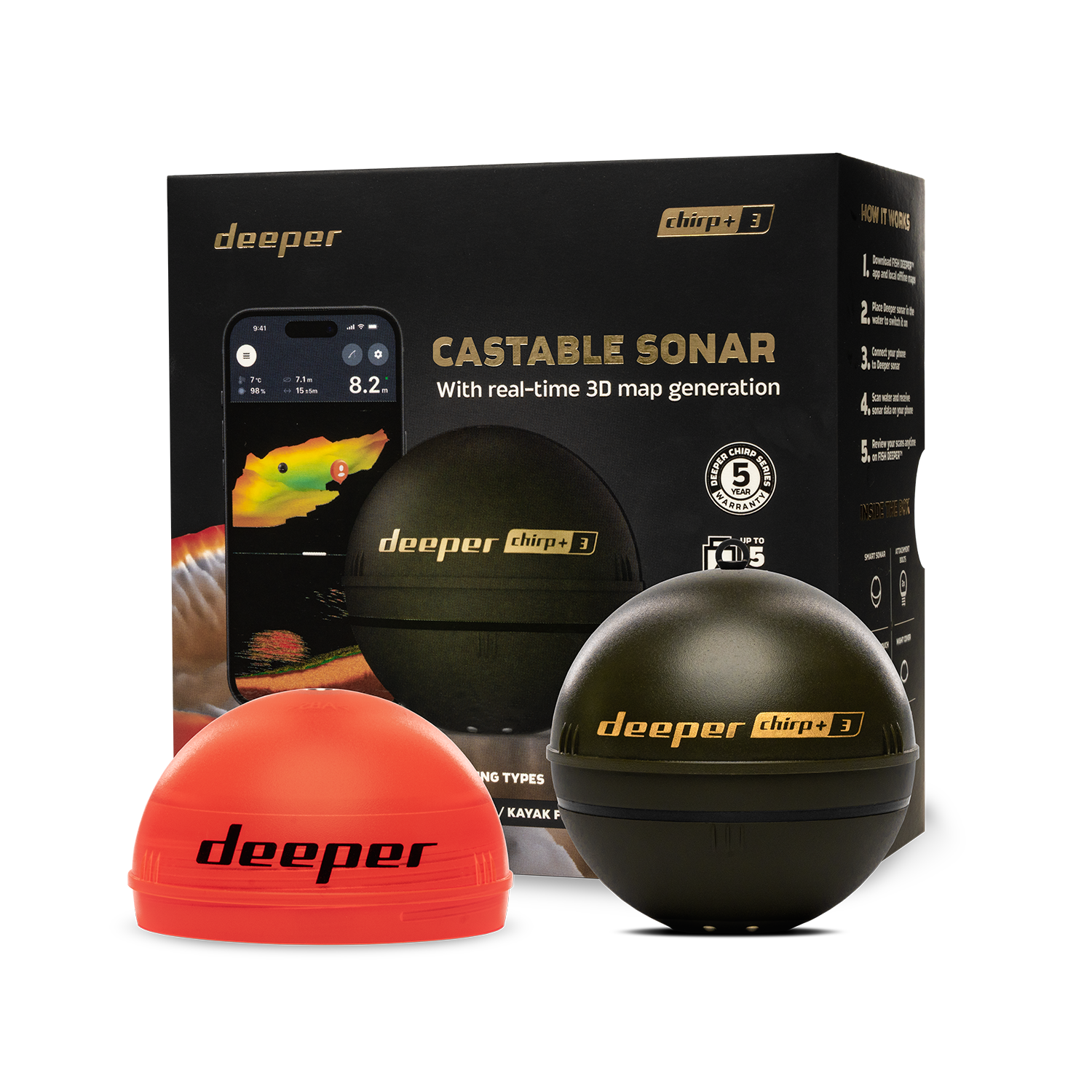 Deeper Smart Sonar Chirp+3 Fis - Fish Finder Cable avis et prix