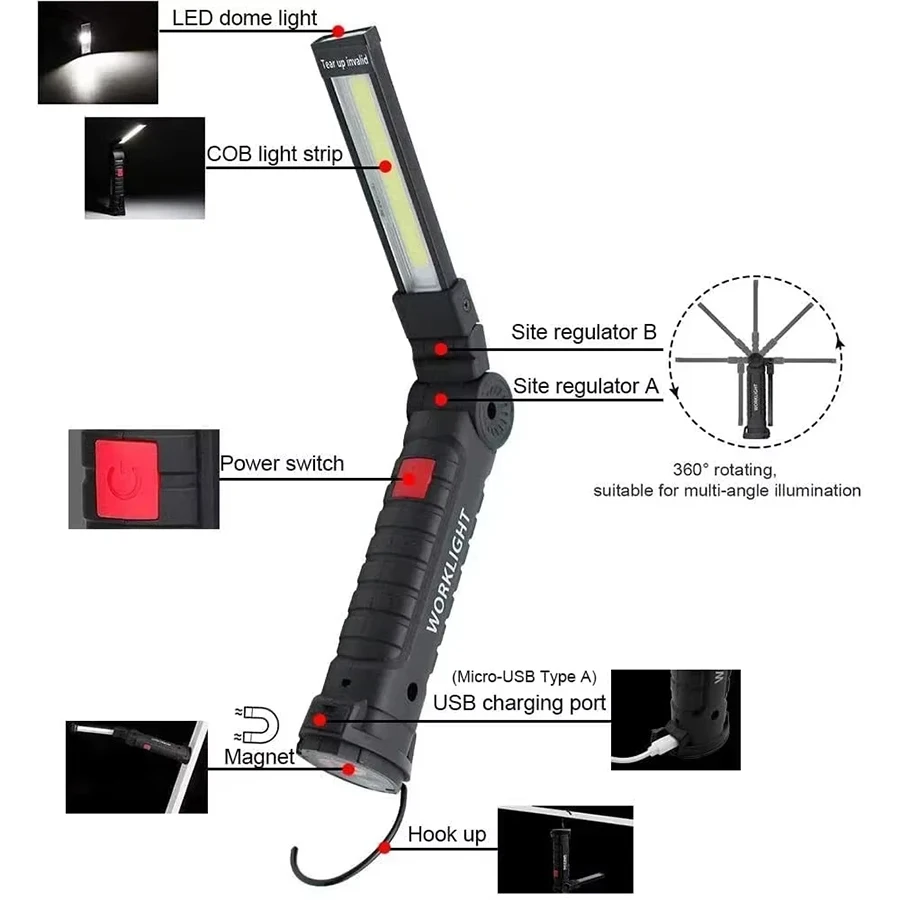 Rechargeable Magnetic Work Lig - Fishing Light avis et prix