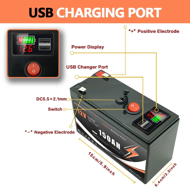 12V 150Ah Lithium  LiFeP04 Bat - Fish Finder Charger avis et prix