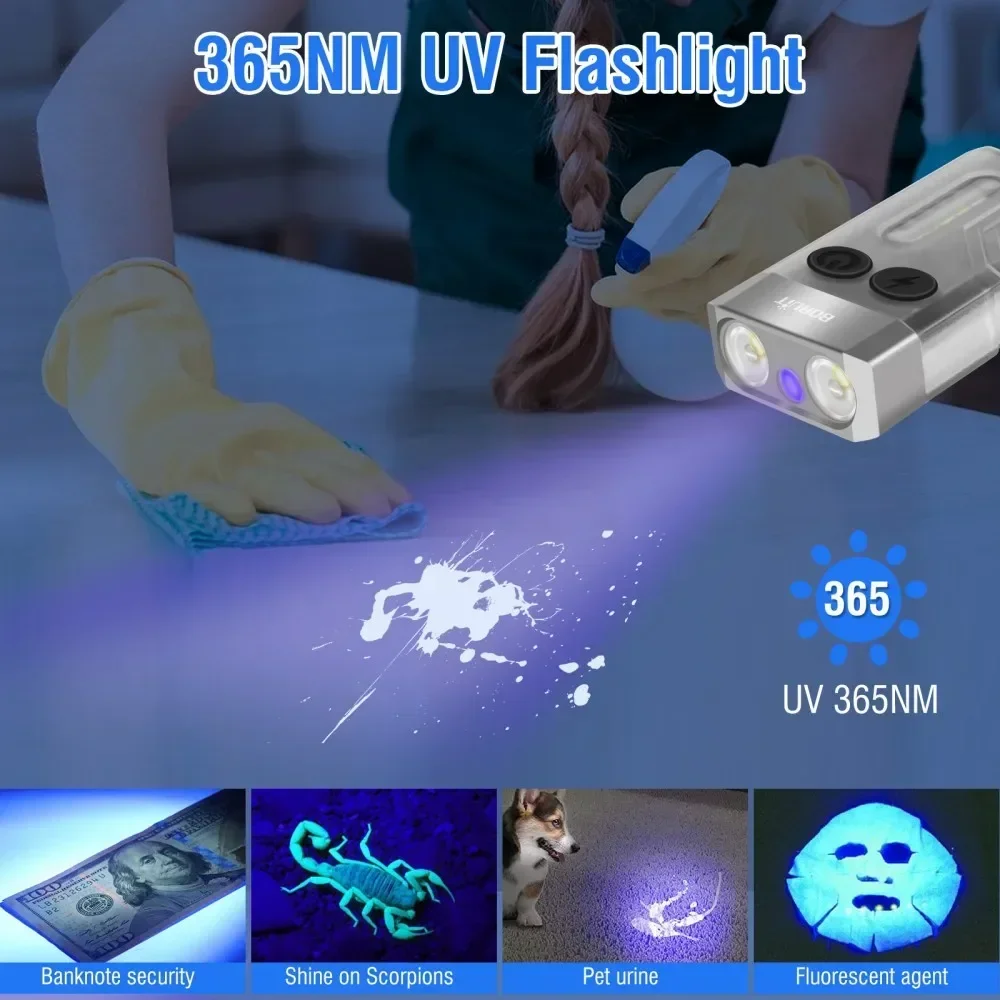 BORUiT V10 Keychain UV LED EDC - Fishing Light avis et prix