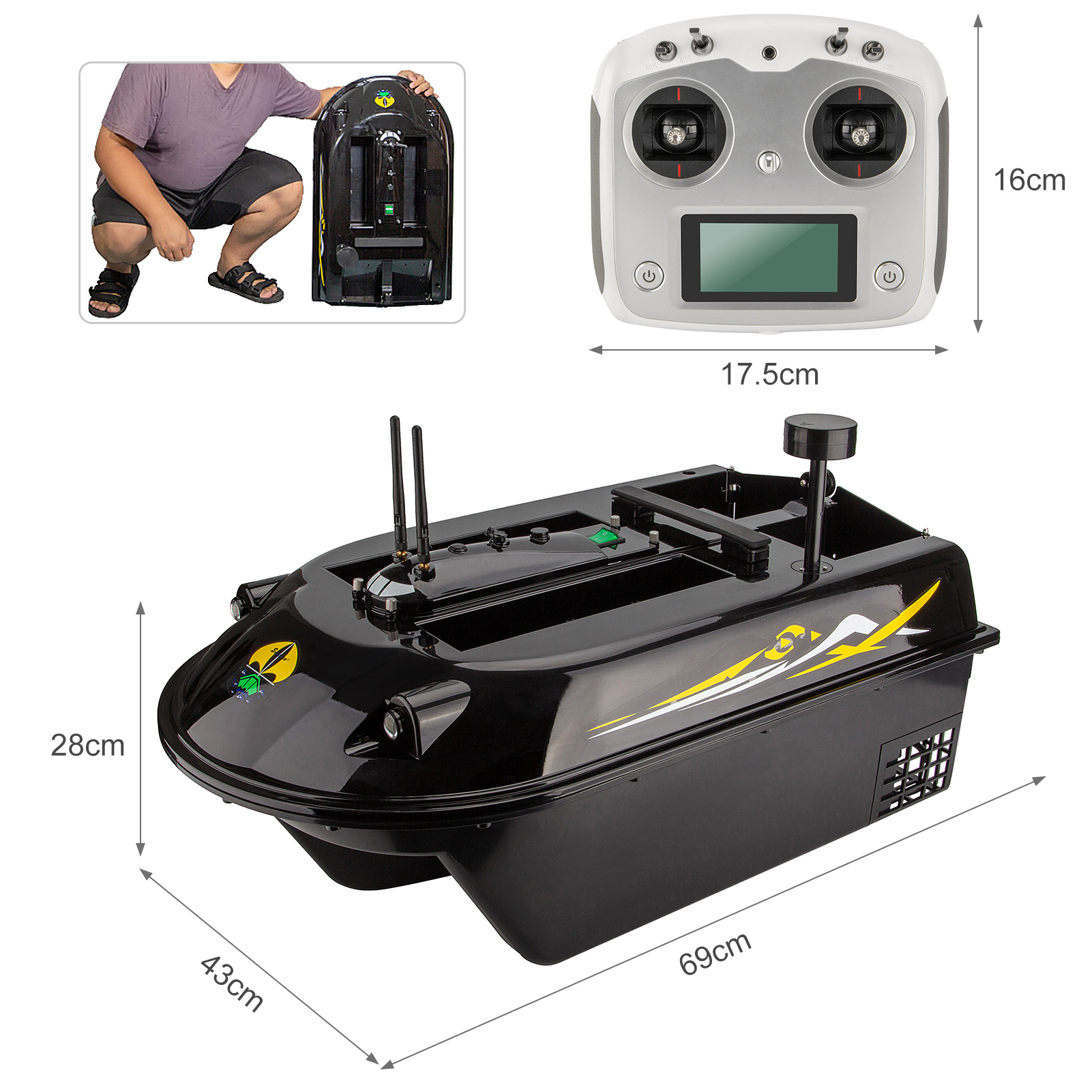 GPS RC Fish Bait Boat 8kg Load - Fishing Gps avis et prix