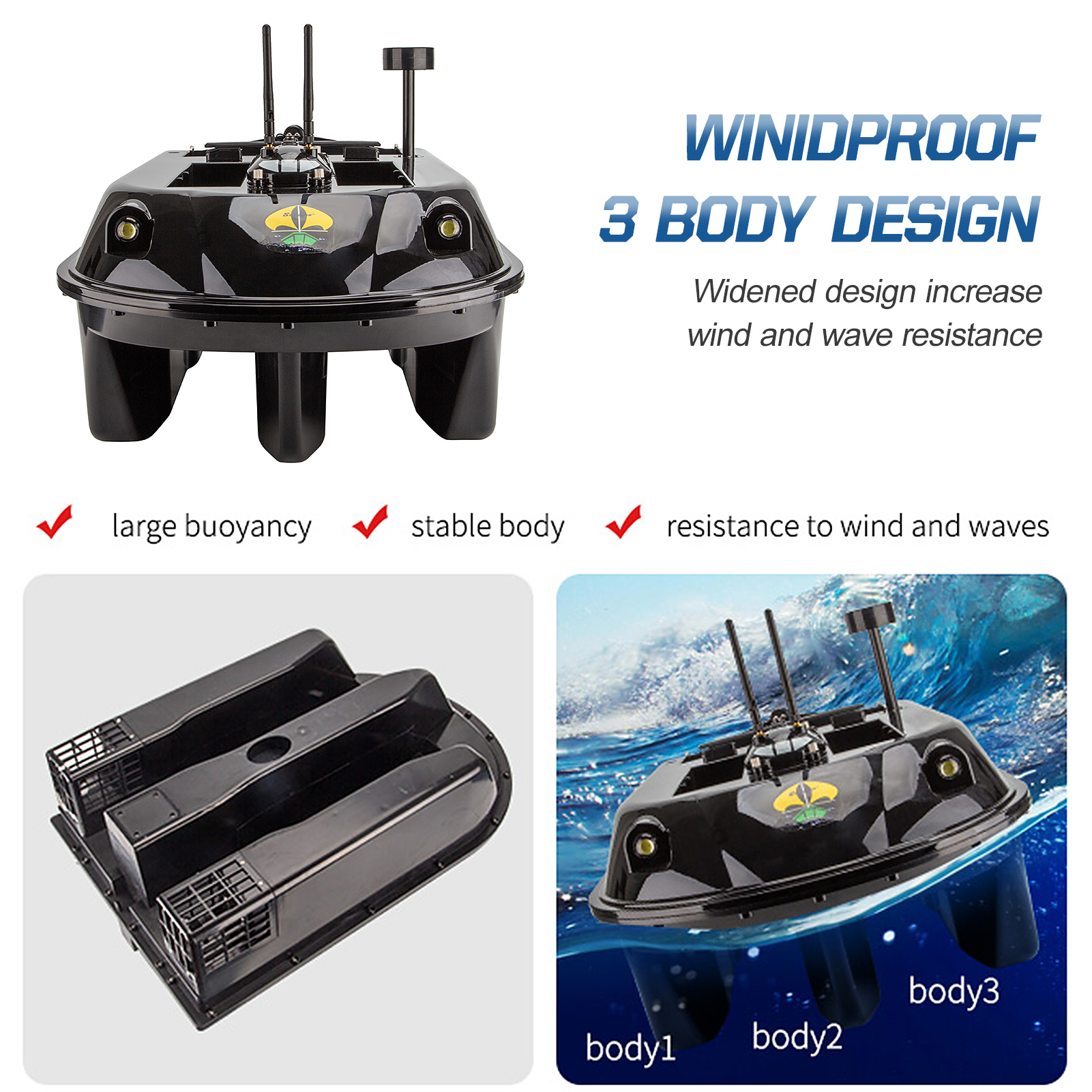 GPS RC Fish Bait Boat 8kg Load - Fishing Gps avis et prix