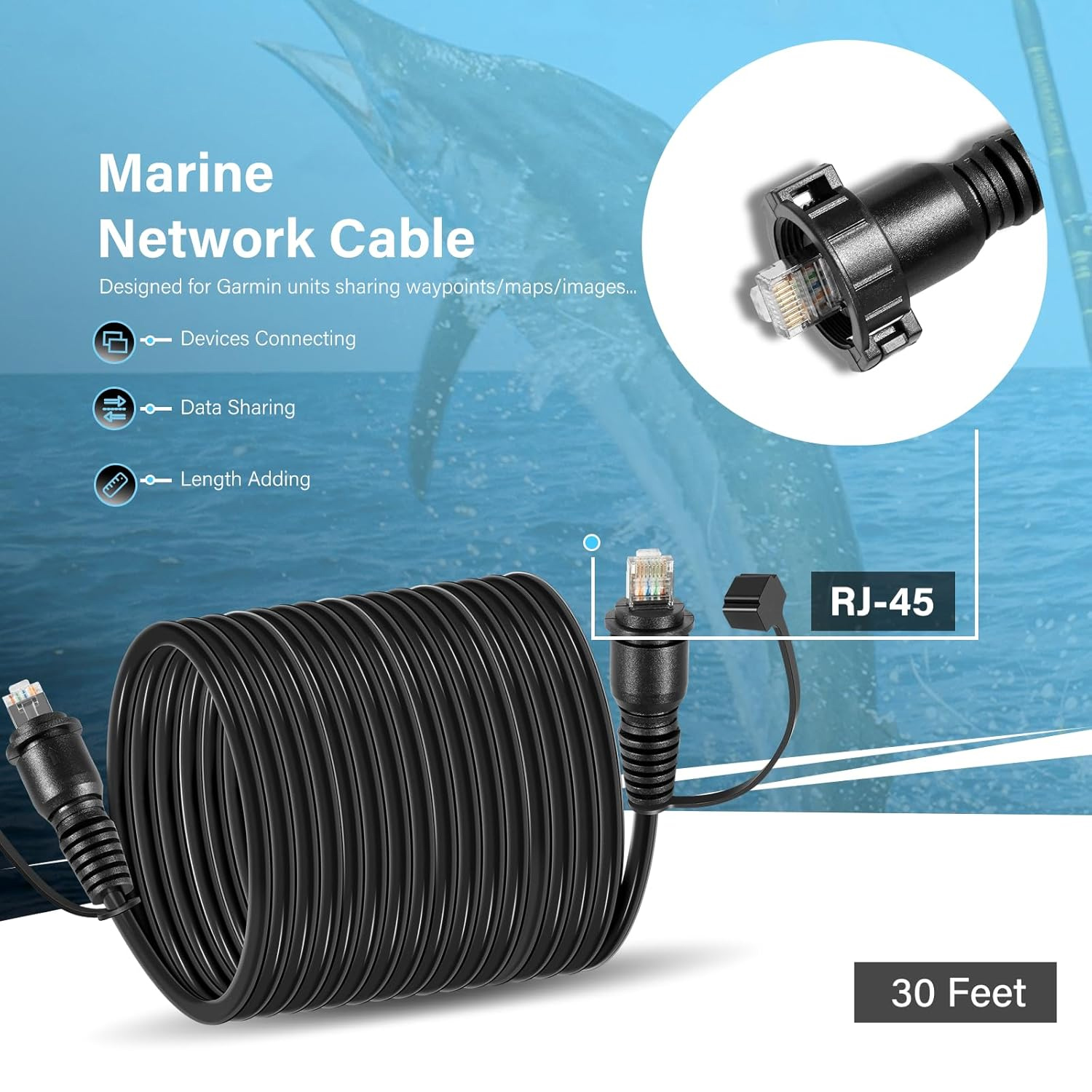 30 Foot Marine Network Cable f - Fish Finder Cable avis et prix